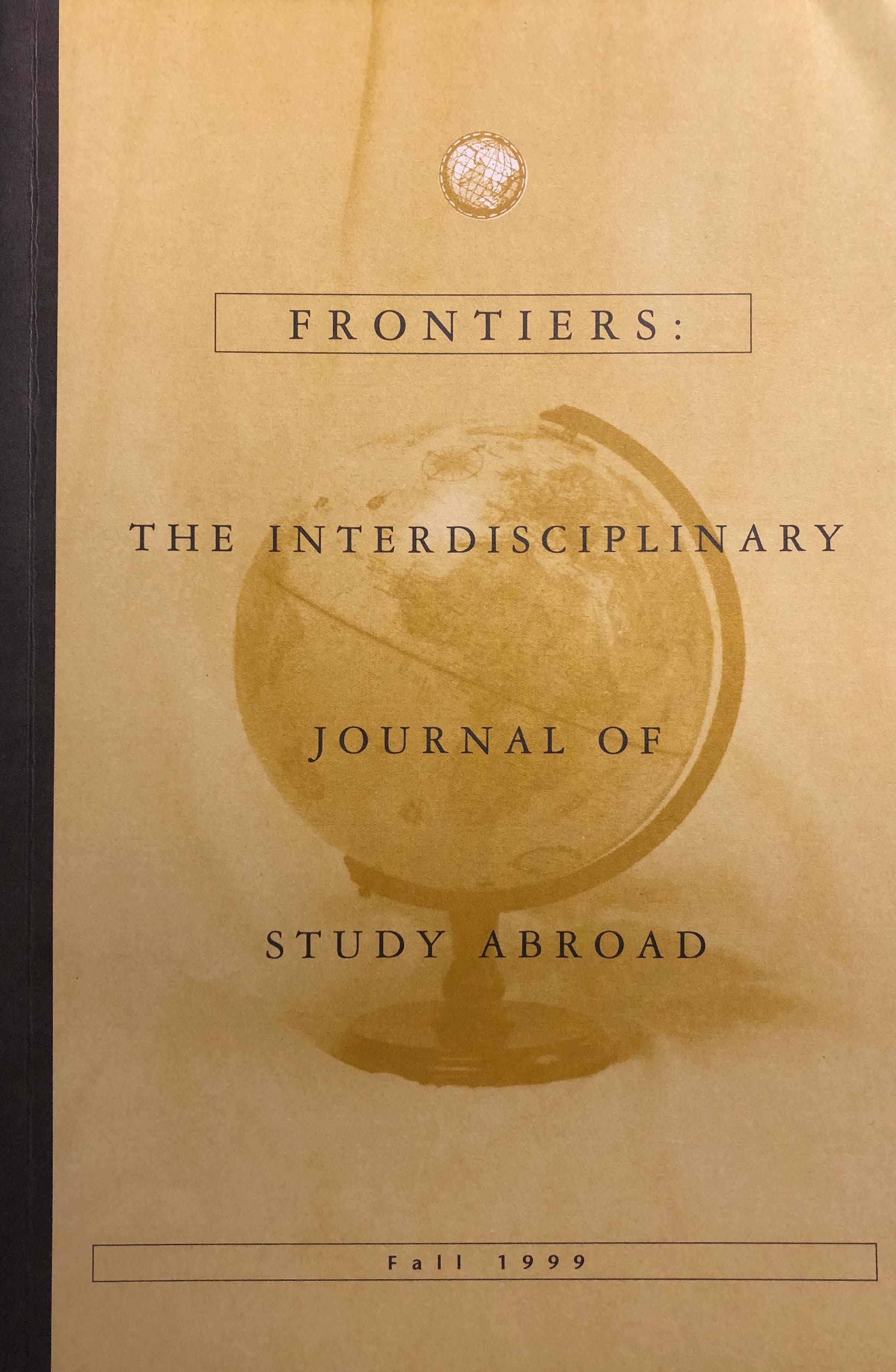 cover image of Fall 1998 Frontiers: The Interdisciplinary Journal of Study Abroad, yellow